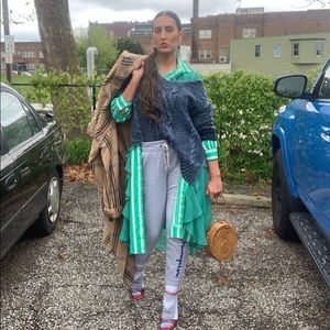 Vintage Floor Length Striped Pyjama Shirt